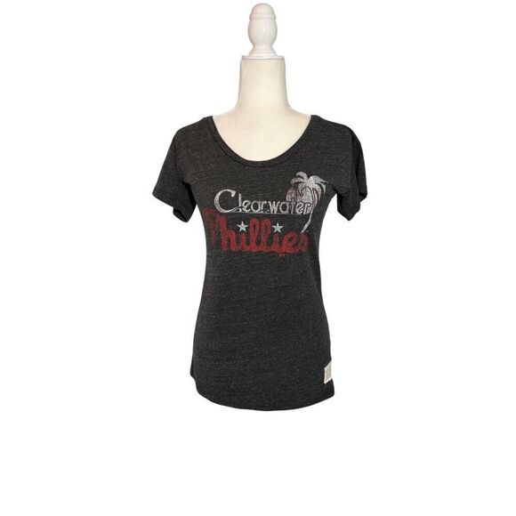 Retro Brand Phillies Clearwater v-neck gray T-shirt - XS - Picture 1 of 7